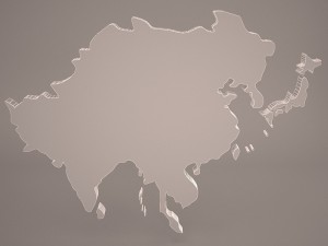 asia map 3D 模型
