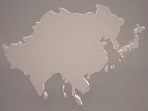 asia map 3D Model