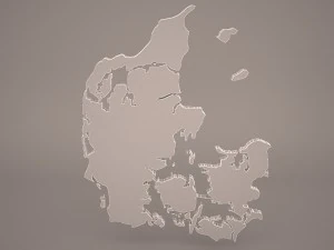 denmark map 3D Model