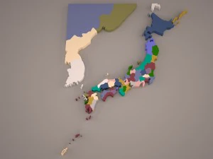 日本地図 3Dモデル