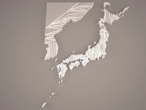mapa de jap&oacute;n Modelo 3D