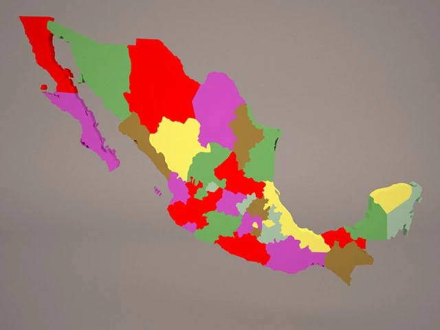 mexico map 3D Model .c4d .max .obj .3ds .fbx .stl .blend 