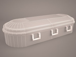 high def classic coffin roman wood 3D 模型