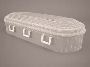 high def classic coffin roman wood 3D 模型