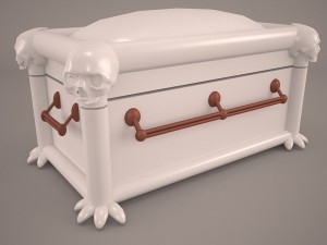 high def classic coffin roman wood 3D Model