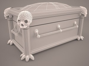 high def classic coffin roman wood Model 3D
