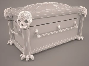 high def classic coffin roman wood 3D Model