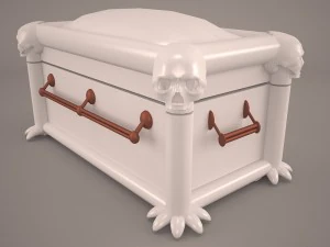 high def classic coffin roman wood 3D Model
