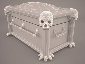 high def classic coffin roman wood 3D Model