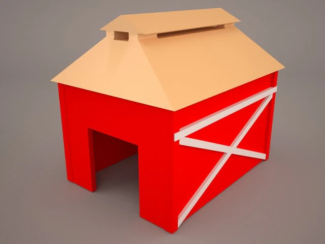 red barn 3D Model .c4d .max .obj .3ds .fbx .stl .blend 