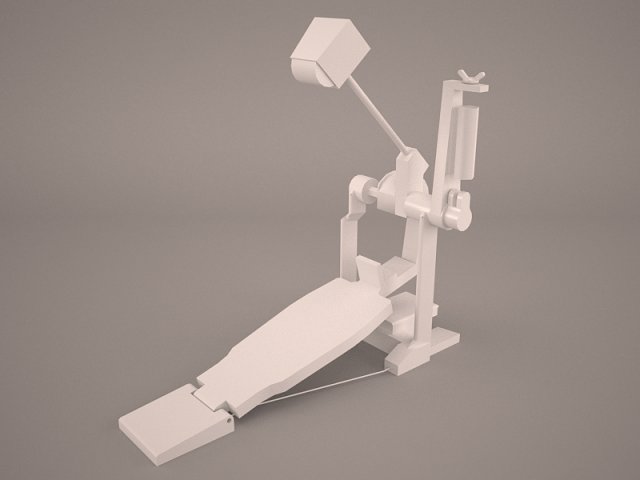 bass drum pedal 3D Model .c4d .max .obj .3ds .fbx .stl .blend 