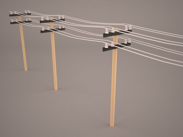 power line 3D Model .c4d .max .obj .3ds .fbx .stl .blend 