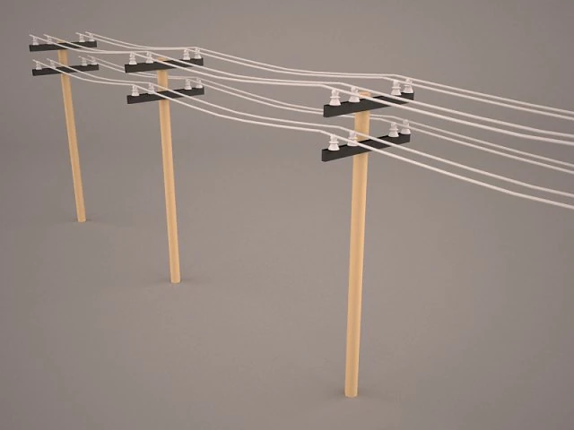 power line 3D Model .c4d .max .obj .3ds .fbx .stl .blend 