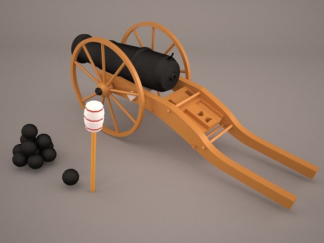 vessel cannon 3D Model .c4d .max .obj .3ds .fbx .stl .blend 