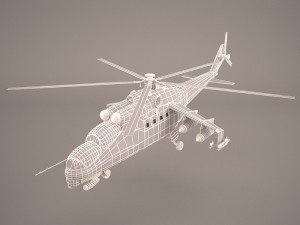 russian attack helicopter mil mi-24b 3D Model