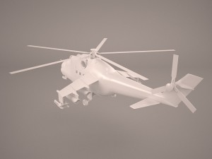 russian attack helicopter mil mi-24b 3D Model