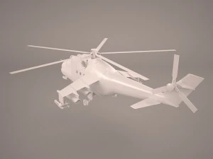 russian attack helicopter mil mi-24b 3D Model