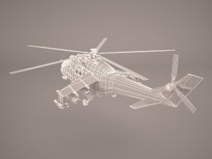 russian attack helicopter mil mi-24b 3D Model