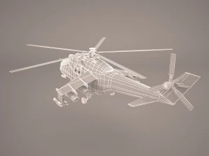russian attack helicopter mil mi-24b 3D Model