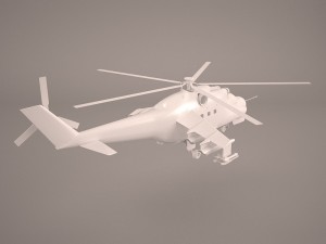 russian attack helicopter mil mi-24b 3D Model