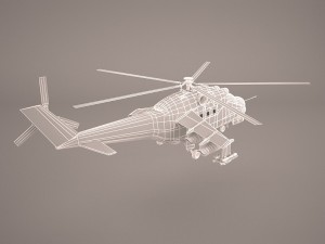 russian attack helicopter mil mi-24b 3D Model