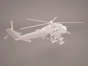 russian attack helicopter mil mi-24b 3D Model