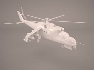 russian attack helicopter mil mi-24b 3D Model