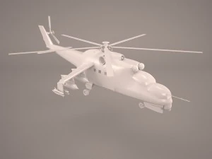 russian attack helicopter mil mi-24b 3D Model