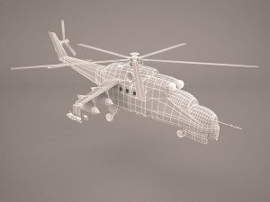 russian attack helicopter mil mi-24b 3D Model