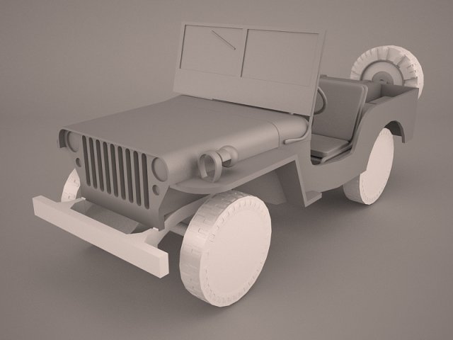 military jeep car willys m38 3D Модель .c4d .max .obj .3ds .fbx .stl .blend 