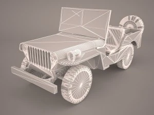 military jeep car willys m38 3D Model