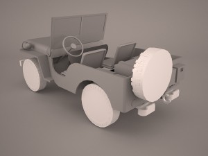military jeep car willys m38 3D Модель