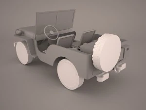 military jeep car willys m38 3D Model