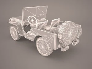 military jeep car willys m38 3D Model