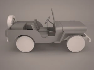 military jeep car willys m38 3D Model