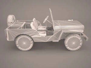 military jeep car willys m38 3D Model