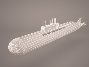uss dallas ssn 700 with dry deck shelter Modèle 3D