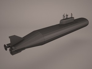 uss dallas ssn 700 with dry deck shelter Modèle 3D