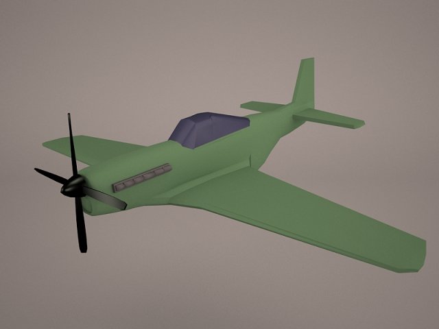 p51 mustang airplane Model 3D .c4d .max .obj .3ds .fbx .stl .blend 