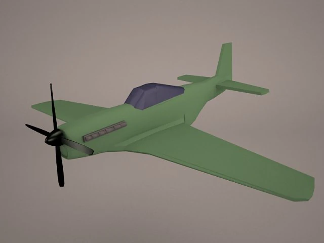 p51 mustang airplane 3D Model .c4d .max .obj .3ds .fbx .stl .blend