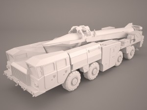 scud missile launcher maz-543 3D Model