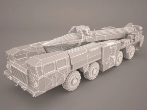scud missile launcher maz-543 3D Model