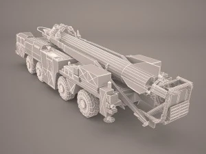 scud missile launcher maz-543 3D Model