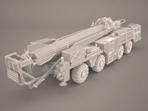 scud missile launcher maz-543 3D Model