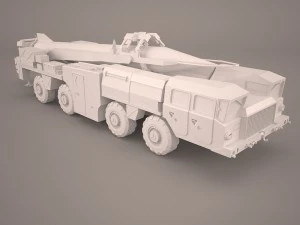 scud missile launcher maz-543 3D Model