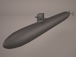 uss dallas ssn 700 with dry deck shelter 3D Model