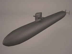 USS Dallas Ssn 700 con refugio en cubierta seca Modelo 3D