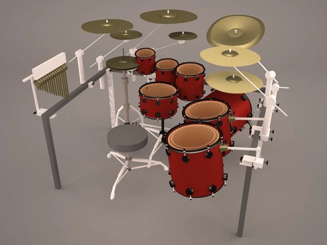 snare drum 3D Model .c4d .max .obj .3ds .fbx .stl .blend 