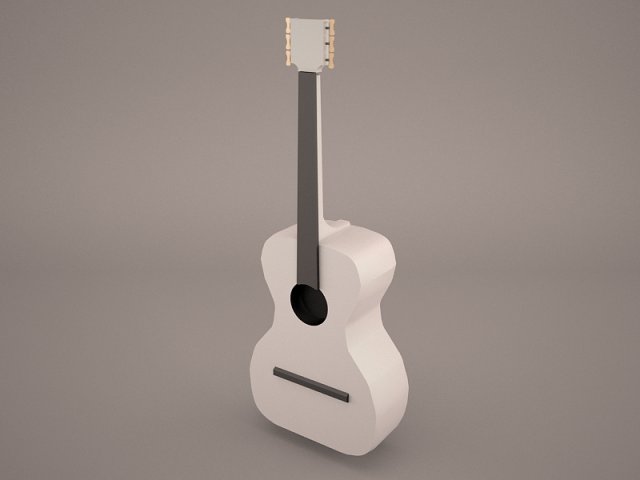 acoustic guitar 3D Model .c4d .max .obj .3ds .fbx .stl .blend 