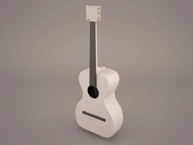 acoustic guitar 3D Model .c4d .max .obj .3ds .fbx .stl .blend